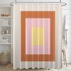 Colored Geometric Ombre Shower Curtains For Bathroom, Gradient Color Design Art Waterproof Fabric Bath Curtains,Teal/Blue/Orange