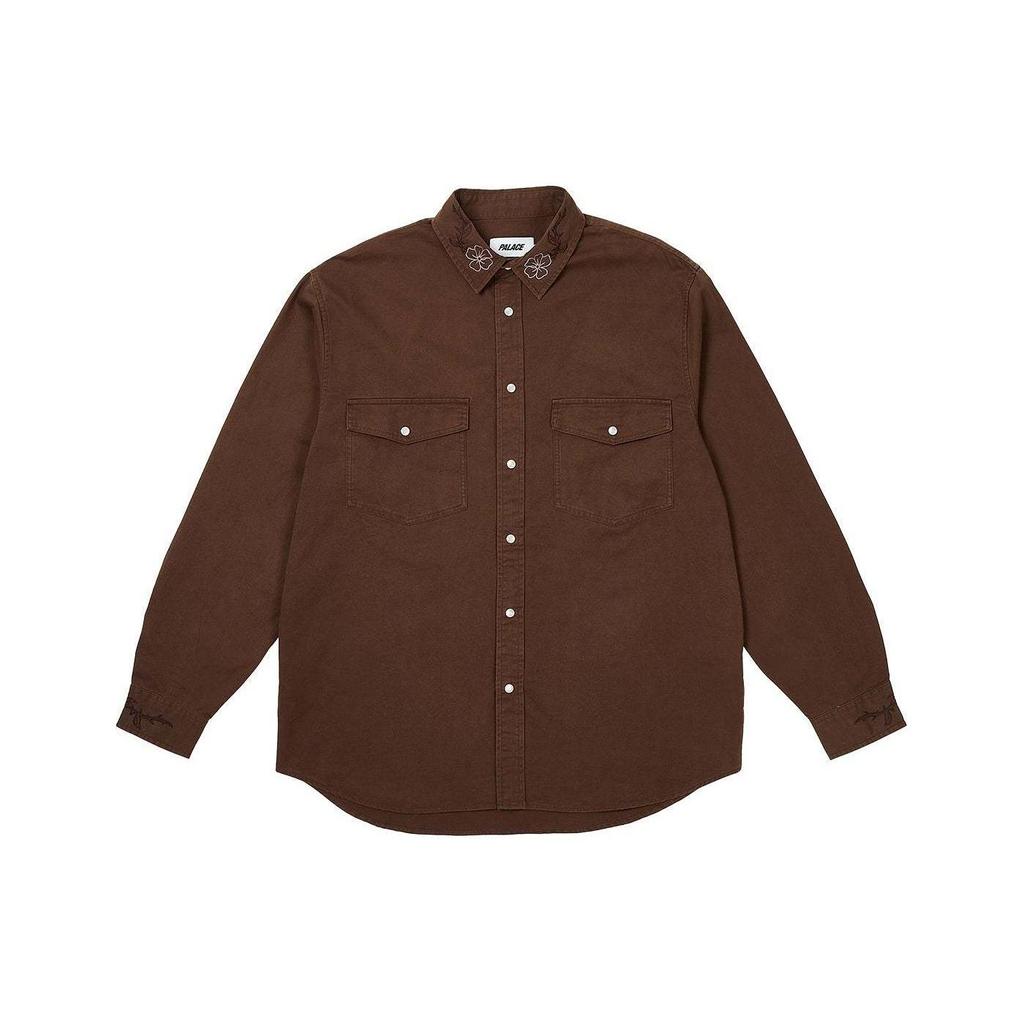 Palace Flexus Shirt Nice Brown Unisex Tops P26SHT007