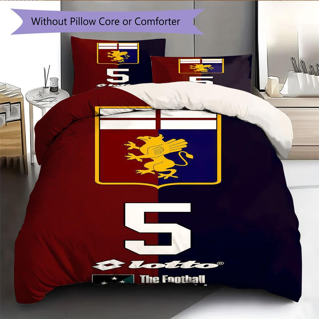 Genoa Logo Bedding Quilt Set Quilt Cover Pillowcase Home Decoration Birthday Gift (1 * Duvet Cover + 2 * Pillowcase, Without Core)