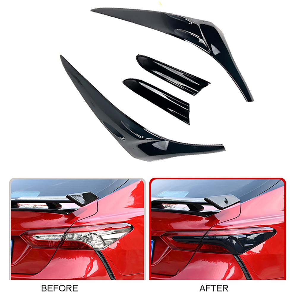 Hintere Rückleuchten Dekoration Zierleiste Leuchten Abdeckungen ABS Schwarz für Toyota Camry 8. achte Generation 2018-2021 DIY Dekoration Abdeckung