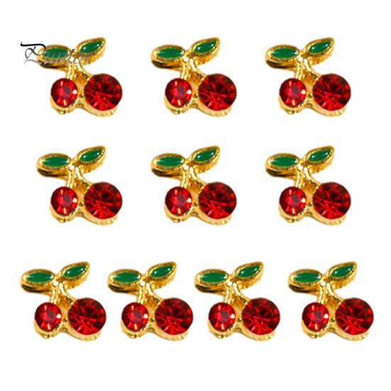 

10 шт., стразы для дизайна ногтей Cherry Beauty, сверкающие Ins, стильные трехмерные украшения из сплава для ювелирных изделий для ногтей D