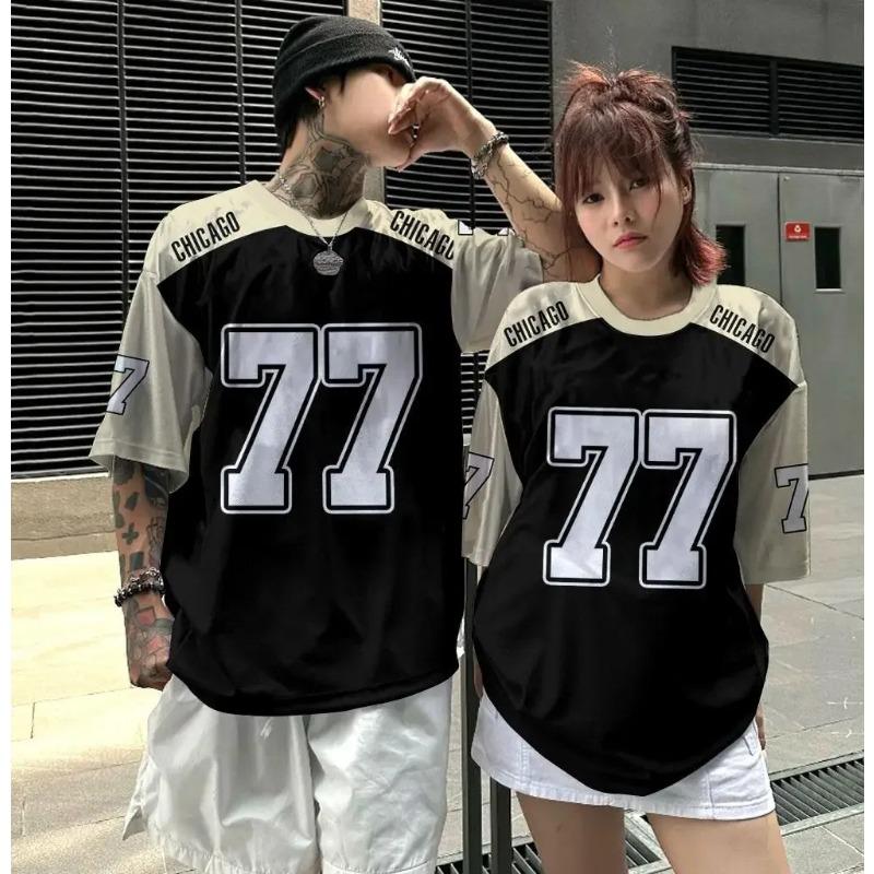 Women's Color Broken Pen Printed T-Shirt Fashion Casual Round Neck Top Suitable For Spring And Summer Ladies Street Clothes