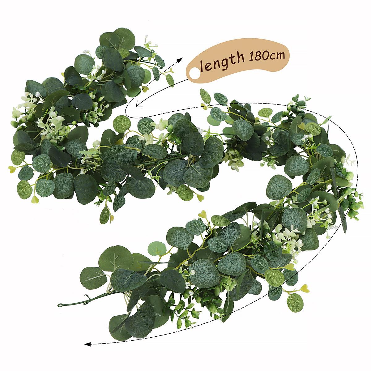 

1pc Artificial Eucalyptus Leaves DIY Greenery Garland Artificial Plants Vines Fake Flowers Berries Wedding Party Home Decor