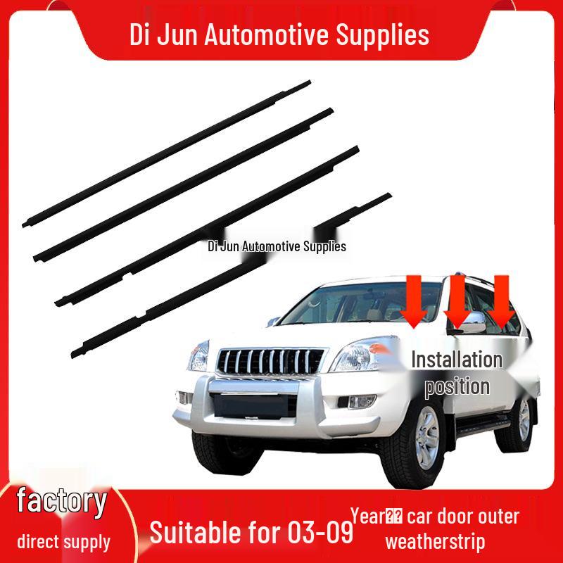 

03-09 Prado Chrome Window Trim: Exterior & Waterproof Left Rear Door (Chrome)