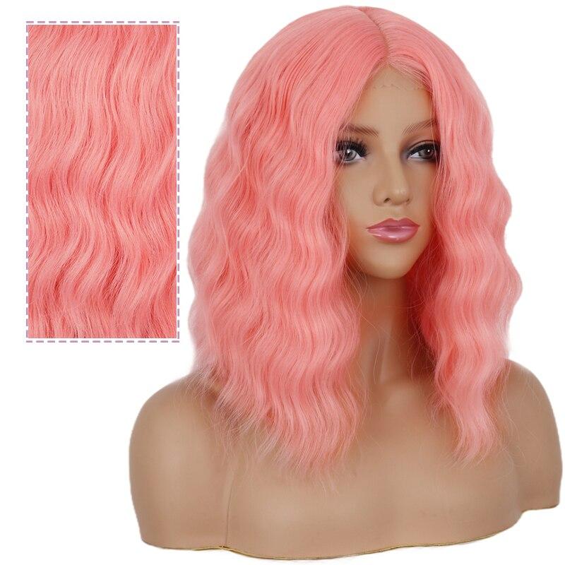 

LISI HAIR 14 дюймов Короткие натуральные волнистые парики Боб Средняя часть Черный золотой парик Термостойкие волнистые синтетические парики для чернокожих женщин