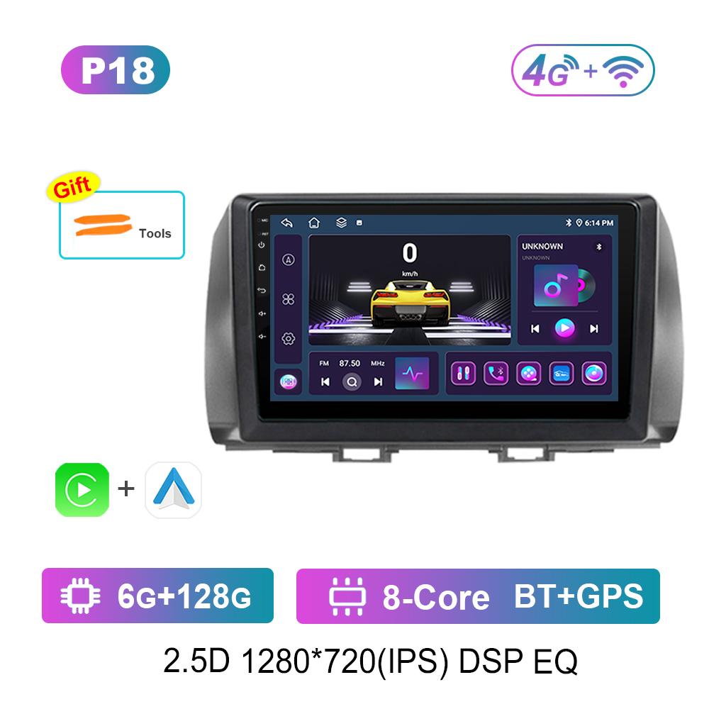 Car Radio Multimedia Player GPS Navigation DSP Stereo for Toyota bB 2 QNC20 2005 - 2016 QLED Screen Android OS Head Unit WiFi