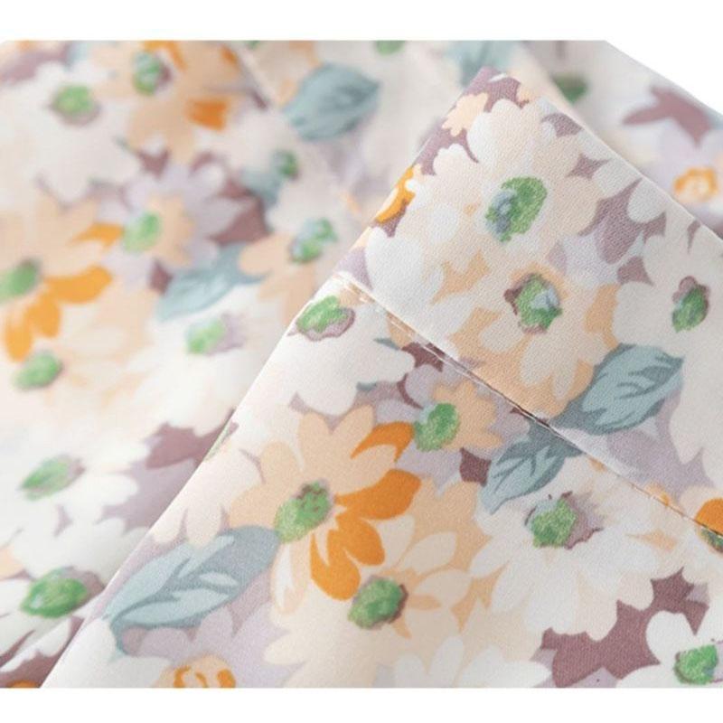 Floral Aline Skirt Womens Skirt High Waist Chiffon Print Midi Skirt Small Daisy Flower Skirt
