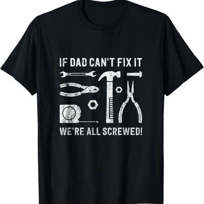 Tricou amuzant pentru tată Cadou de Ziua Tatălui de la Fiică Fiu Repară-l