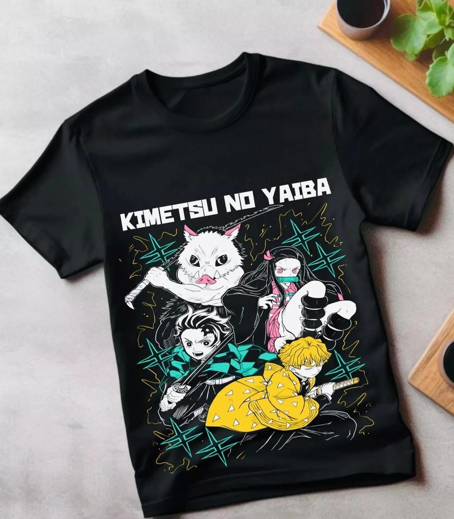 Tanjiro Demon Killer T-Shirt Men's Cotton T-Shirt Summer New Vintage Fashion Men's and Women's Streetwear