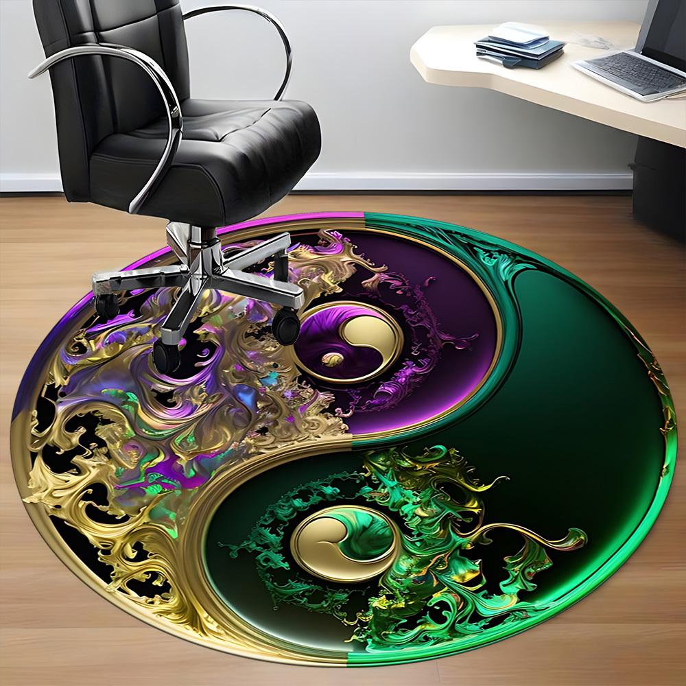 1pc Yin Yang Symbol Chair Carpet for Office, Soft Flannel Throw Mat, Perfect for Office,Holiday Party Decoration Choice yy251113187