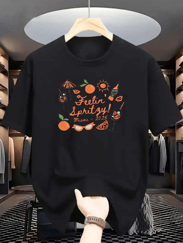 Orange Fruit Tshirt France T Shirt Unisex  Short Sleeve Graphic Tee Vintage Round Neck Tshirt Streetwear Clothing  Y2k Top