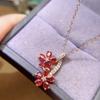 Gothic Style Natural Gemstone Pendant Necklace 925 Sterling Silver Rhodium Plated Gold Fine Jewelry Unique Design for Women Gift