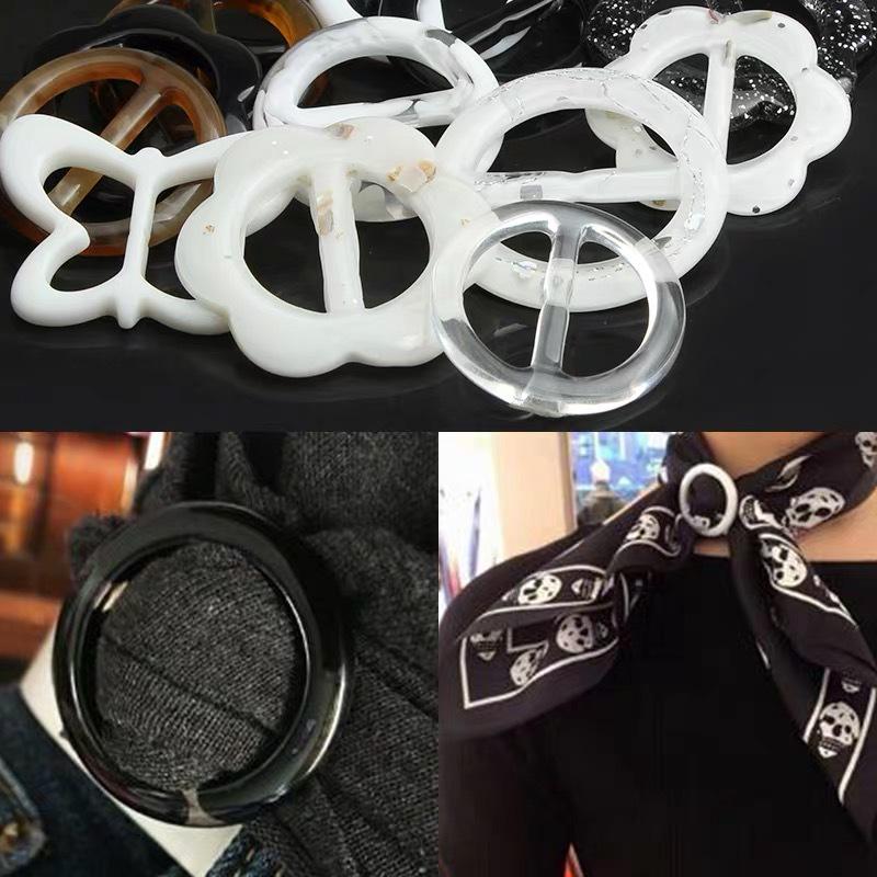Resin Adjustable Japanese T-Shirt Knot Waist Buckle with Three-Speed Button & Scarf Clip