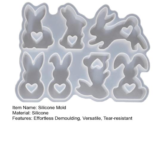 Easter Bunny Silicone Mold for Candle Making 3D Rabbit Resin Soap Craft Mold Easy Demolding Reusable Mold for DIY Easter Decor