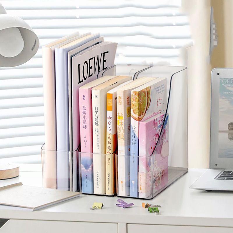 Transparent Desktop Bookstand File Storage Box Magic Tool Desk Office Student Book Organization and Storage Rack