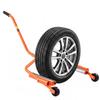 Tire Wheel Dolly, 204kg Heavy Duty Steel Truck Car Tire Dolly, Fits 889-1194mm Tires, 360° Rotating Rollers, Extended Labor-Saving Handle,