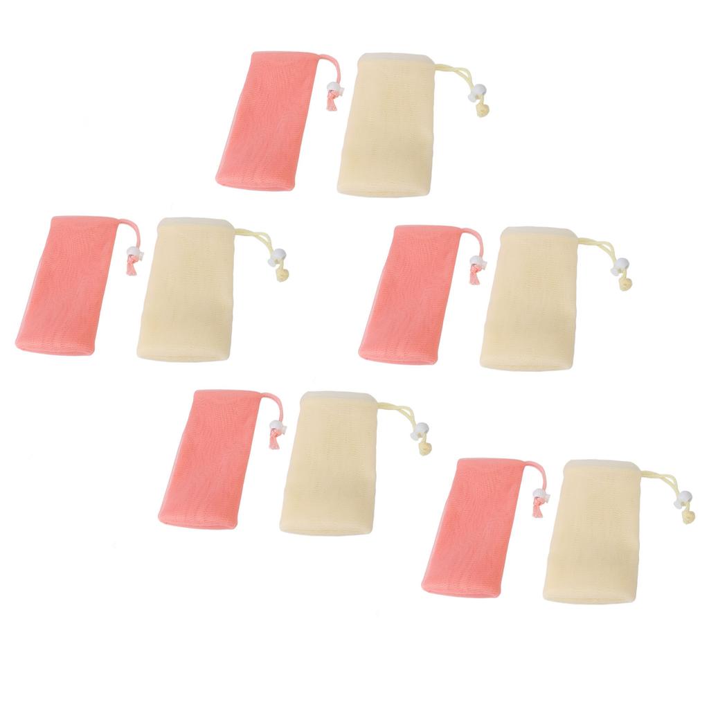 5 Pcs Exfoliating Mesh Soap Pouch Soap Saver Bag Cleansing Foaming Nets Body Facial Cleaning Tool