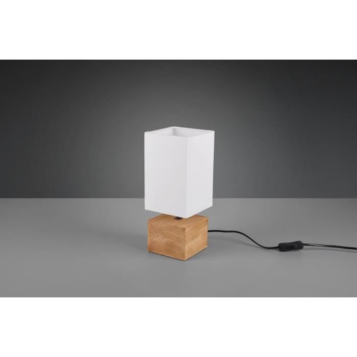 Trio lampe de table Woody 12 x 12 x 30 cm E14 bois 40W naturel