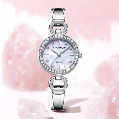 Luxus Damen Quarz Uhr Business Mode Lässig Runde Strass Quarz Uhr Geschenk für Freunde Familie