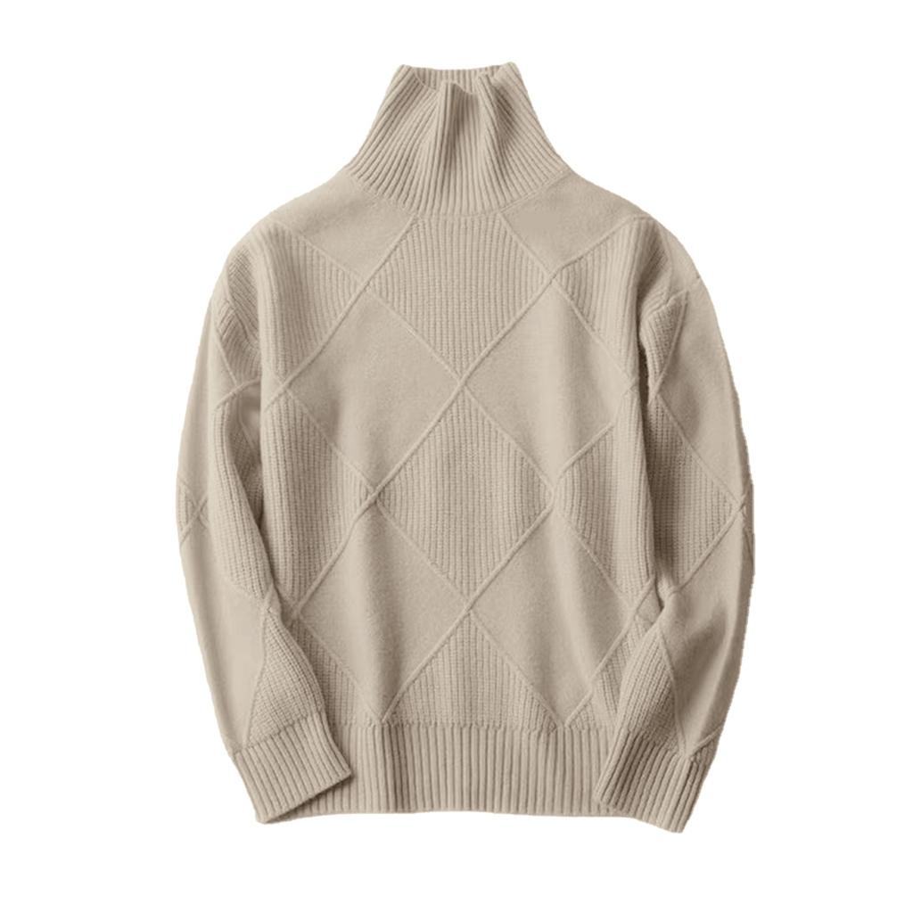 Women's Turtleneck Long Sleeve High Collar Sweaters Solid Color Pullover Tops