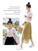 2025 Plus Size Women's Slimming Short Sleeve Lace Top - New French Style