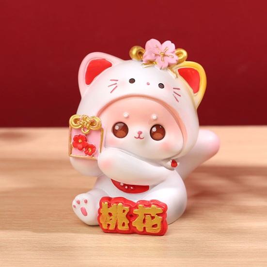 Decorative Eco-friendly Cute Hand Painted Chinese Lucky Wealth Cat Statue Ornament Cat Statue