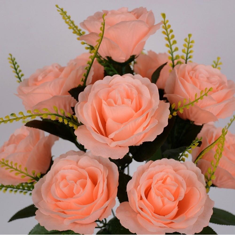 12 Heads Valentine's Day Flowers Mini Crystal Grass Bouquet Real Happy Silk Flower  Home Decorative