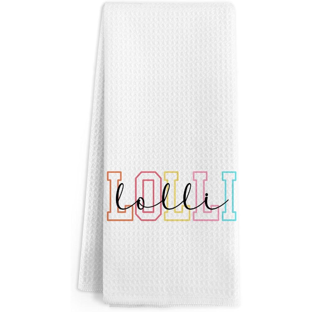 Funky Mimi Gifts Kitchen Towels, Mimi Gifts for Grandma, Grandmother Gifts from Grandkids, Mothers Day Birthday Gifts for Grandma, Grandmother Hand Funky Lolli