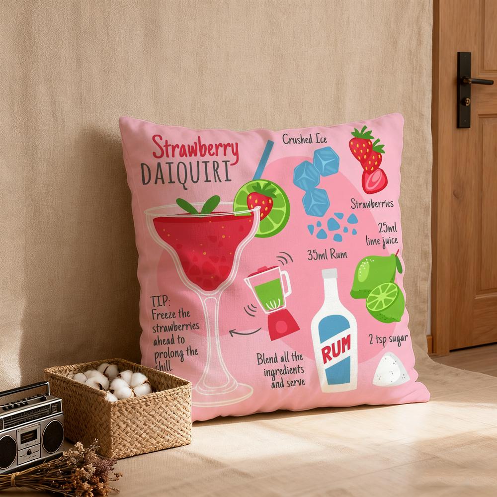 Pillow Case luxurious home office, sofa decorative Multi sized car seat cushions, pillowcases Daiquiri Cocktail ART