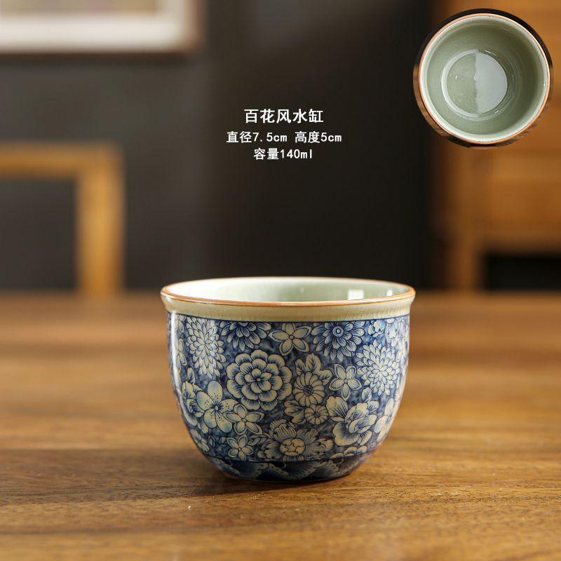 Vintage Handmade Blue and White Porcelain Tea Cups Chinese Style Home Cover Bowl Tea Maker Gaiwan Kung Fu Teaware Accessories
