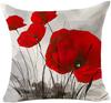 Charming Retro Watercolor Oil Painting Red Poppy Cotton Linen Throw Pillow Case Cushion Cover New Home Office Indoor Decorative