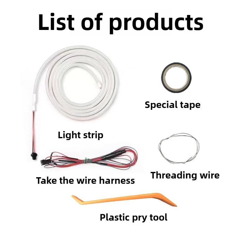 2/4m Car high brightness trunk lighting ambient light interior decoration LED wiring free automatic sensing tailgate light strip