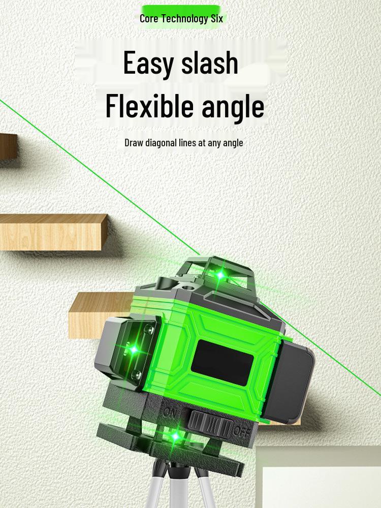 High-Precision 12-Line Green Laser Level with Auto-Leveling for Outdoor Use