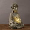 Buddha-Statue, mit Licht, Zierliches Harz Meditationsdekor Dekorative Skulptur für Wohnzimmer