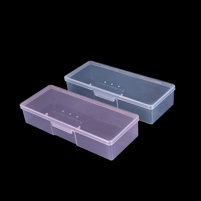 Plastic Rectangle Small Empty Box Nail Art Home Tools Brush Pen Storage Case Bottle,