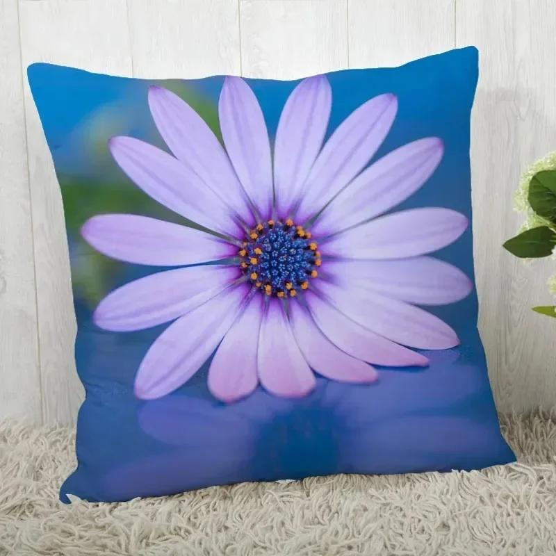 Husă de pernă decorativă de lux pentru casă, model floral cu margarete, husă de pernă pentru canapeaua din living