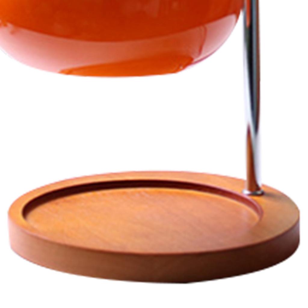 Aroma Wax Melting Lamp Retro Wood Storage Tray Glass Candle Warmer Lamp Bedroom Bedside Ambient