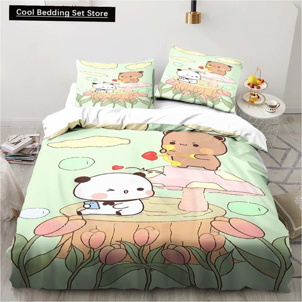 Cute Bubu and Dudu Cartoon Print All Season Twin Bedding Set 2/3 Piece Comforter Set Bed Duvet Cover Double King Comforter Cover