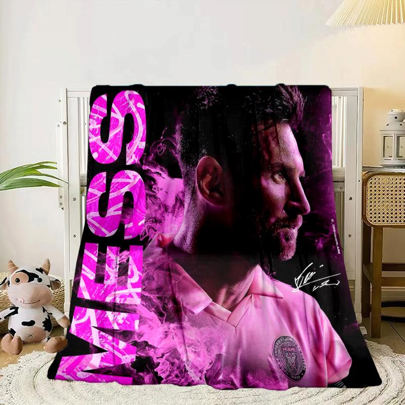Messi's Pink Portable Blanket/Soft Blanket Bedding Blanket Suitable for Travel Camping Living Rooms Offices Sofas Fan Gifts