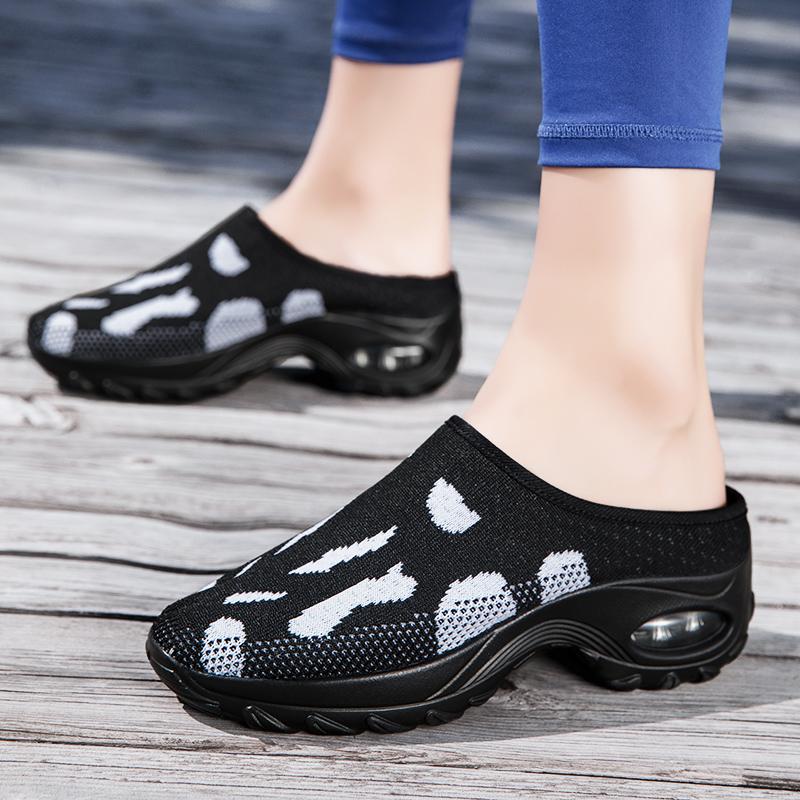 

Women s Sandals Socks Shoes Backless Slippers Summer Elevator Slip on Black White Clogs for Girl Over Sized EU: 36