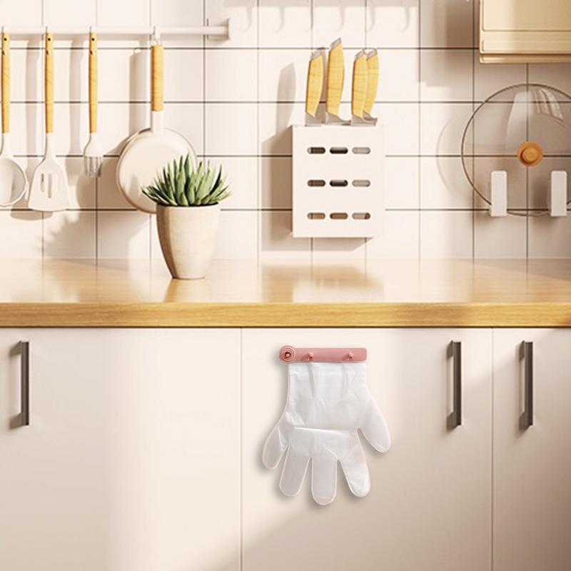 Glove Dispenser Fixed Clip Disposable Glove Rack Organizer Multifunction Kitchen glove rack with 100 Mittens for Home Restaurant