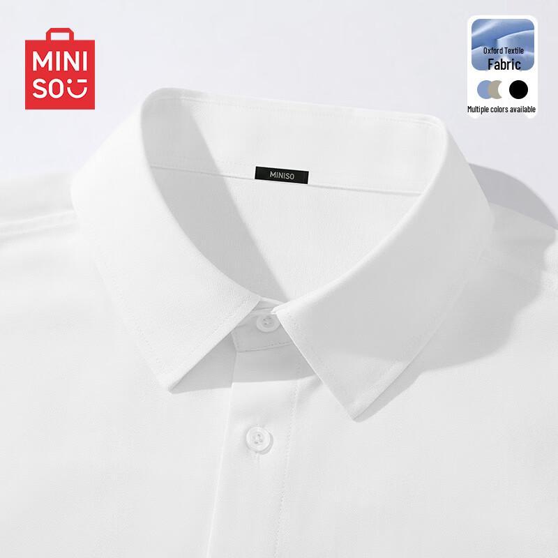 MINISO Men s American Casual Oxford Short-Sleeved Shirt L