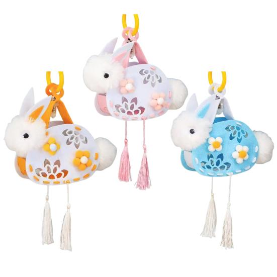 Yousheng DIY Rabbit Lantern Kit for Kids Handmade Plush Rabbit Handheld Lantern for Chinese New Year Mid-Autumn Festival Decoration