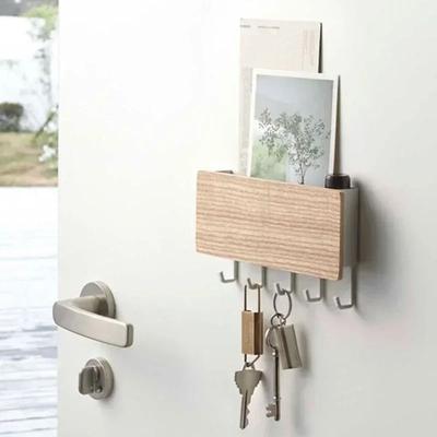 Novedoso Estante de Pared Decorativo de Madera Caja de Almacenamiento para Artículos Varios Perchero Organizador Estante para Llaves Estante de Pared de Madera
