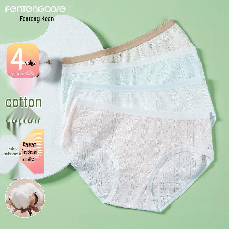 

FENTENGCARE 7A Antibacterial Pure Cotton Nude Feel 4-Pack Women s Underwear L