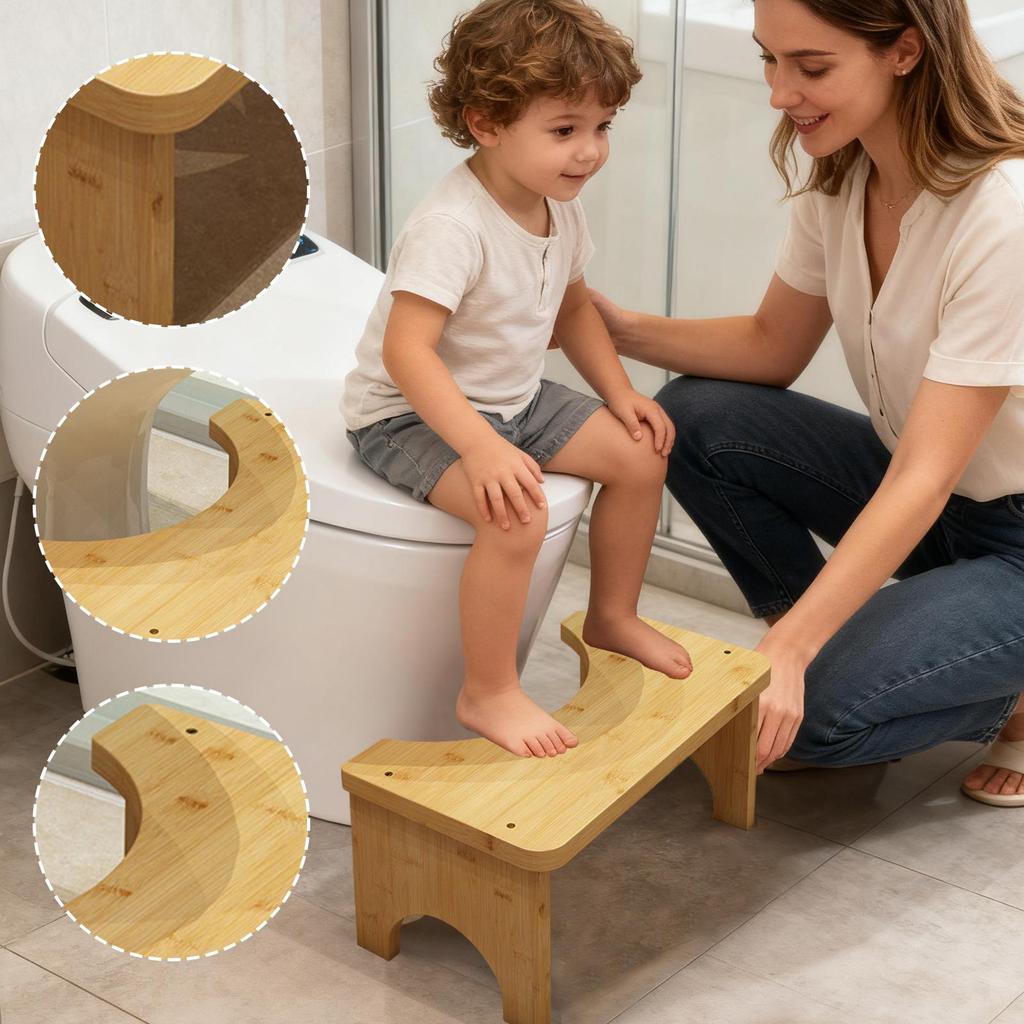 Banco de Poop para Vaso Sanitário Assento de Banco de Vaso Sanitário de Madeira Degrau Ergonômico para Vaso Sanitário para Adultos Idosos Crianças Banheiro Doméstico Chuveiro Camping Viagem