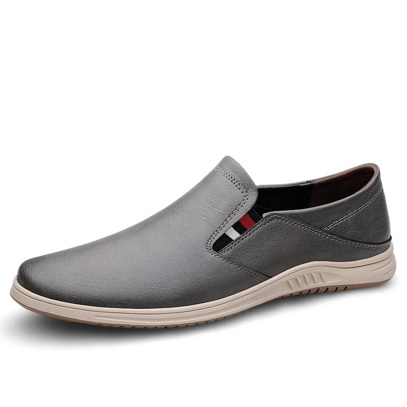 Fashion New Genuine Leather Men Shoes Casual Slip on Loafers Man Breathable Man Driving Flats Hot Sale Moccasins Handmade Slip-ons Flat