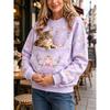 Christmas Cat Pocket Print Sweatshirt Retro Long Sleeve Top Holiday