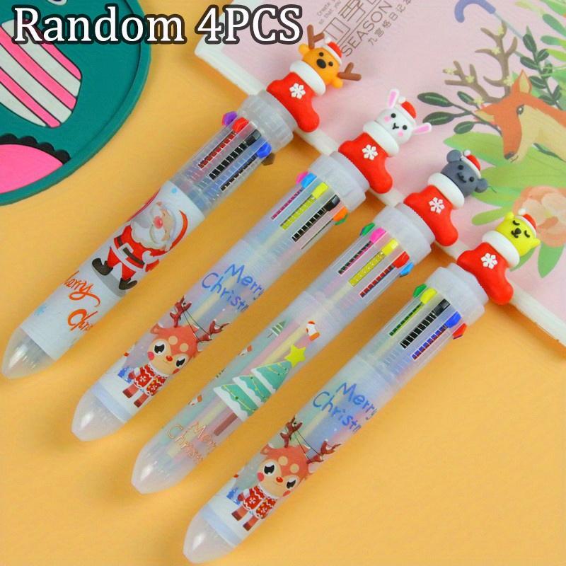 

Набор из 4/8 шт. рождественских сапог, ручек-автоматов с выдвижным стержнем, с тонким пишущим узлом 0,7 мм, 10 цветными чернилами, для подарков на праздники, призов на экзаменах, офисных подписей 4 PCS