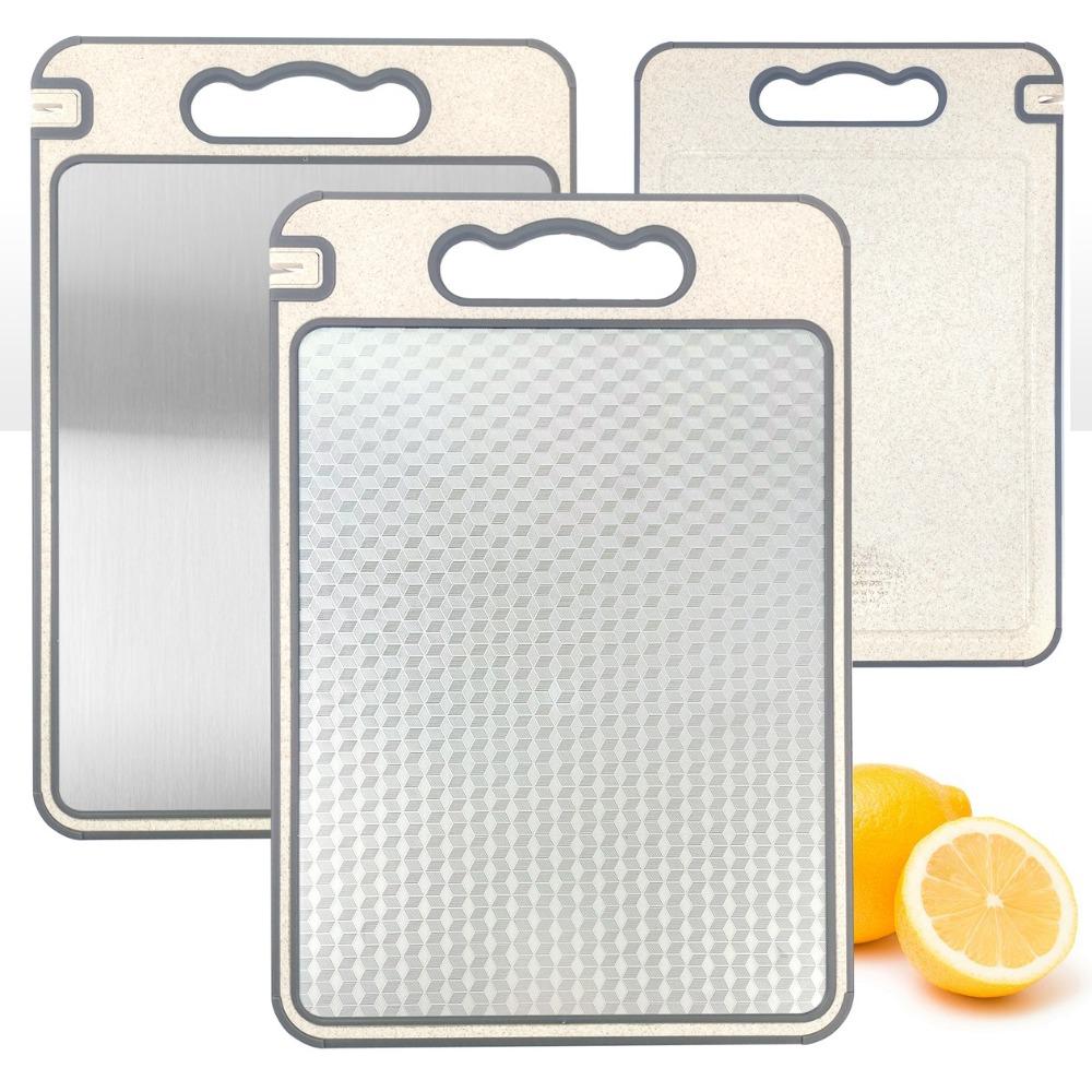 

Stainless Steel Cutting Board Wheat Straw Kitchen Gadgets New Chopping Board B